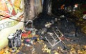 Feuer Matratze wo ein Obachloser drauf geschlafen hat Koeln Muelheim Steegerstr P28